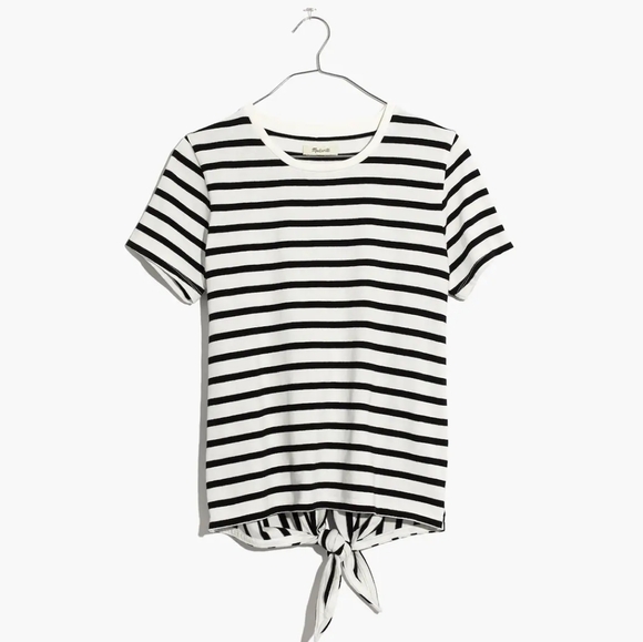 Madewell Striped Tie-Back Tee XS - Picture 2 of 7